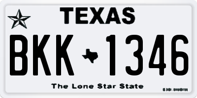 TX license plate BKK1346