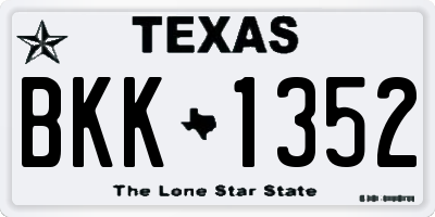 TX license plate BKK1352