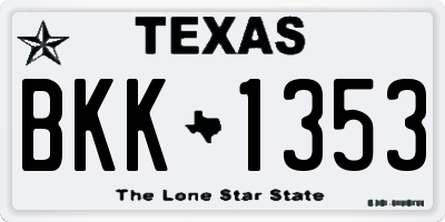 TX license plate BKK1353