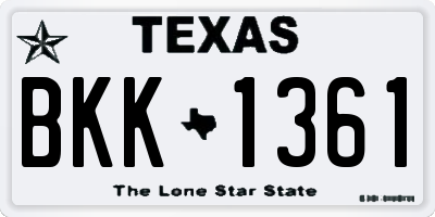 TX license plate BKK1361
