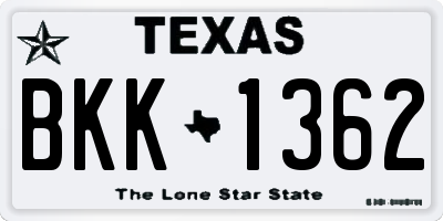 TX license plate BKK1362