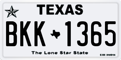 TX license plate BKK1365