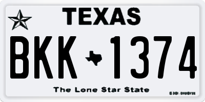 TX license plate BKK1374