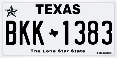 TX license plate BKK1383