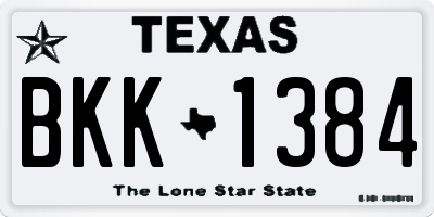 TX license plate BKK1384