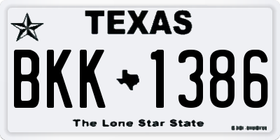 TX license plate BKK1386