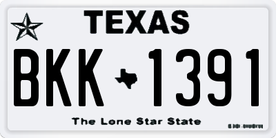 TX license plate BKK1391
