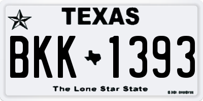 TX license plate BKK1393