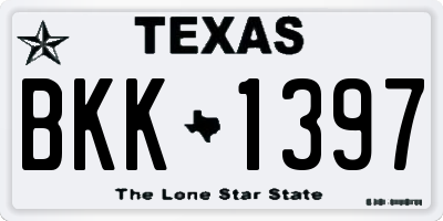 TX license plate BKK1397