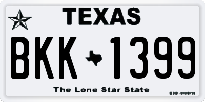 TX license plate BKK1399
