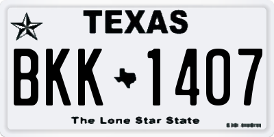 TX license plate BKK1407