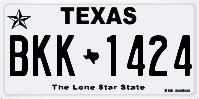 TX license plate BKK1424