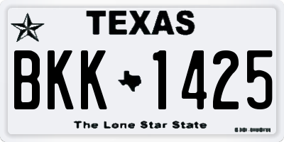 TX license plate BKK1425