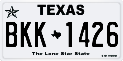 TX license plate BKK1426