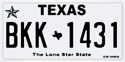 TX license plate BKK1431