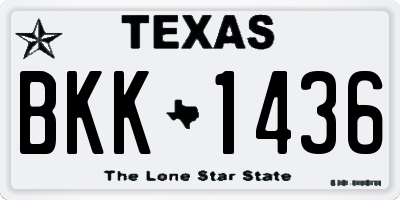 TX license plate BKK1436