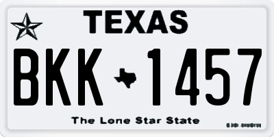 TX license plate BKK1457