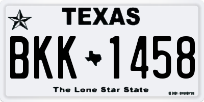 TX license plate BKK1458