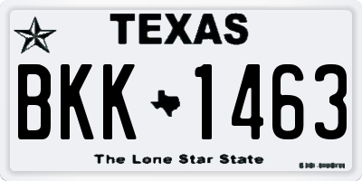 TX license plate BKK1463