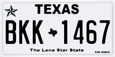 TX license plate BKK1467