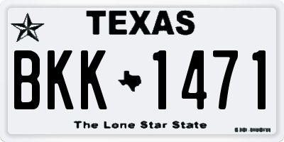 TX license plate BKK1471