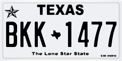 TX license plate BKK1477