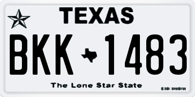 TX license plate BKK1483