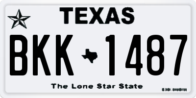 TX license plate BKK1487