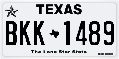 TX license plate BKK1489