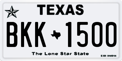 TX license plate BKK1500