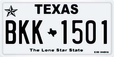 TX license plate BKK1501
