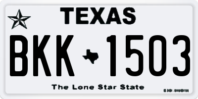 TX license plate BKK1503