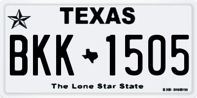 TX license plate BKK1505