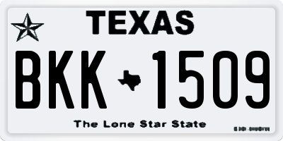 TX license plate BKK1509