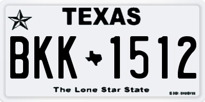 TX license plate BKK1512