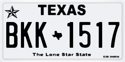 TX license plate BKK1517