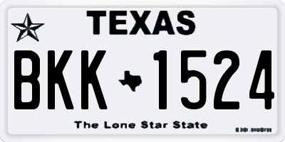 TX license plate BKK1524