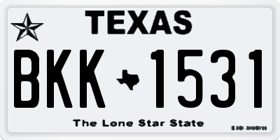 TX license plate BKK1531