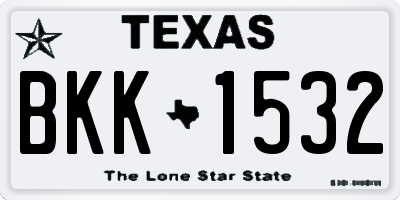 TX license plate BKK1532