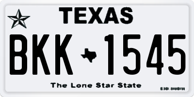 TX license plate BKK1545
