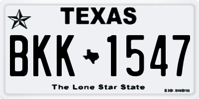 TX license plate BKK1547