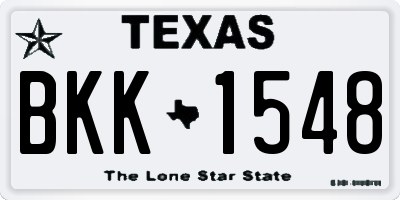 TX license plate BKK1548