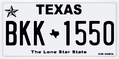 TX license plate BKK1550