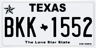 TX license plate BKK1552