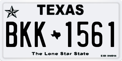 TX license plate BKK1561