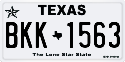 TX license plate BKK1563