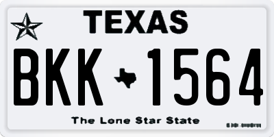 TX license plate BKK1564