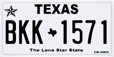 TX license plate BKK1571