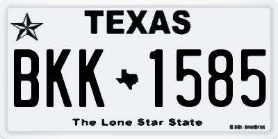 TX license plate BKK1585
