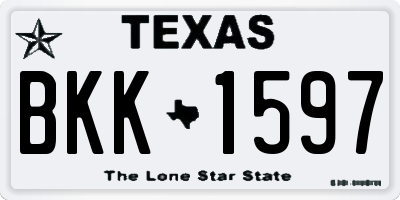 TX license plate BKK1597